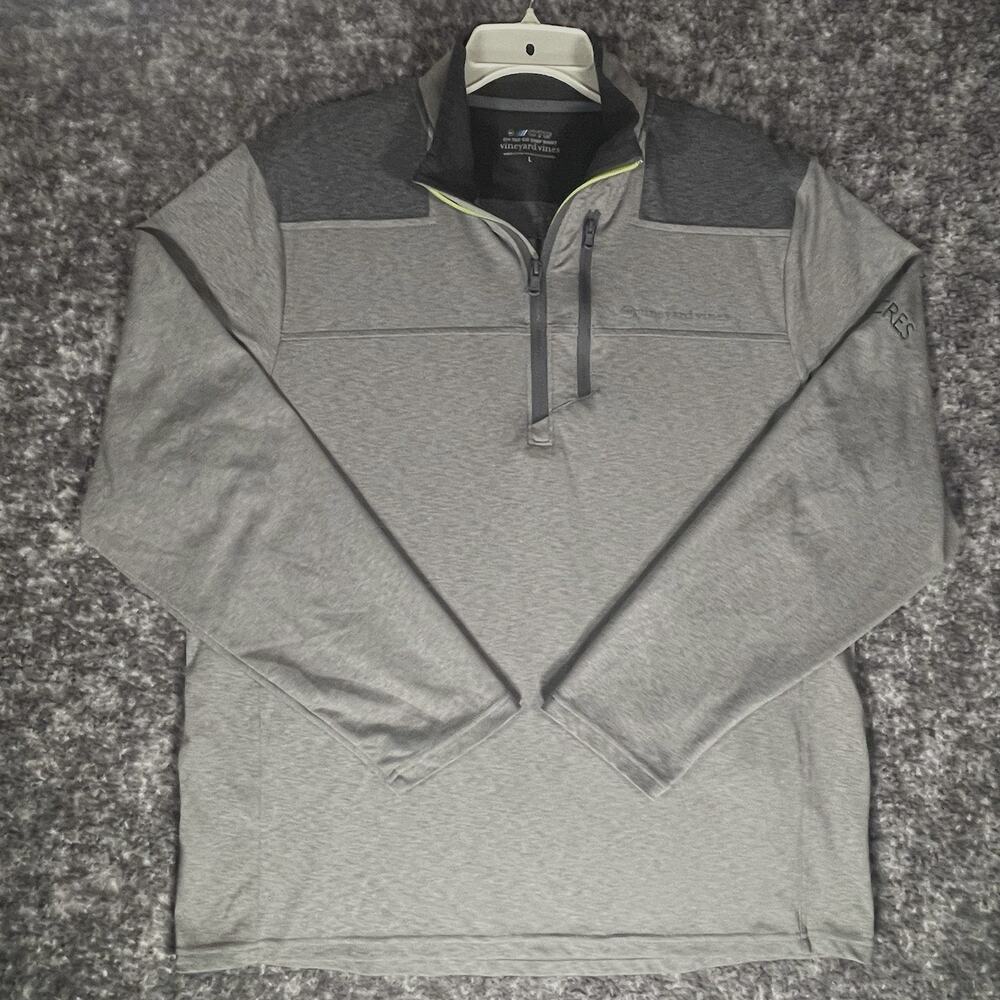 Vineyard Vines On The Go OTG Shep Shirt 1/4 Zip Gray Men’s Large Long Sleeve